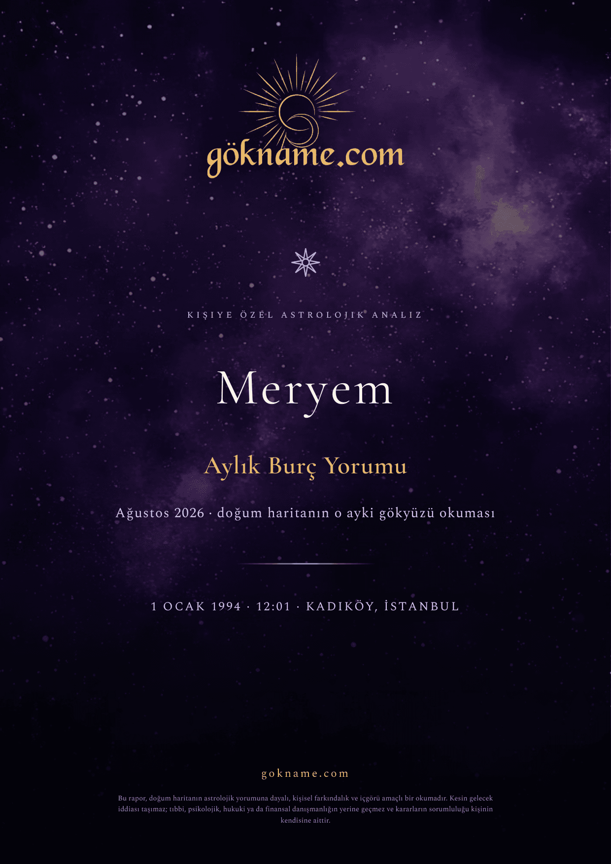 Örnek Aylık Burç Yorumu #3