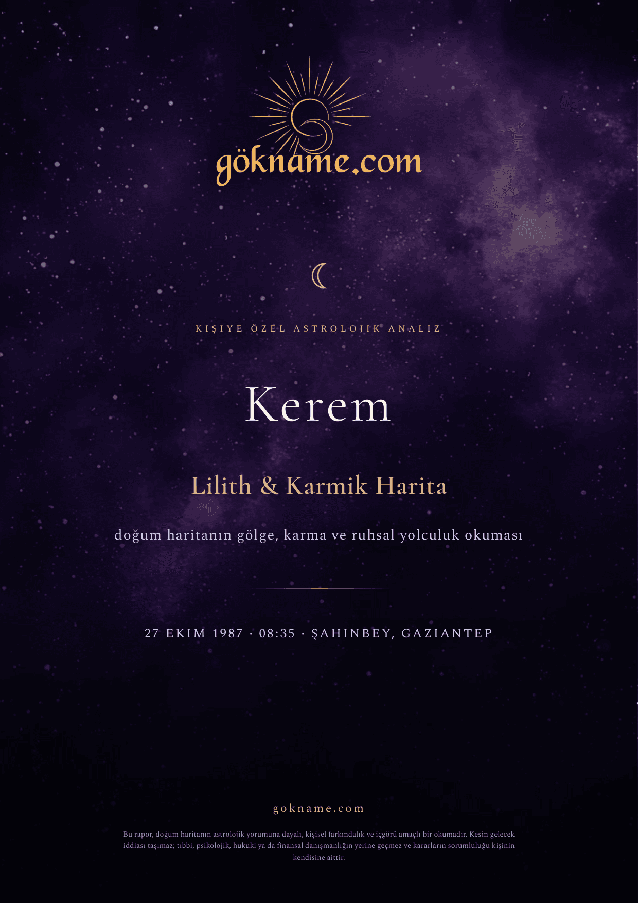 Örnek Lilith & Karmik Analizi #3